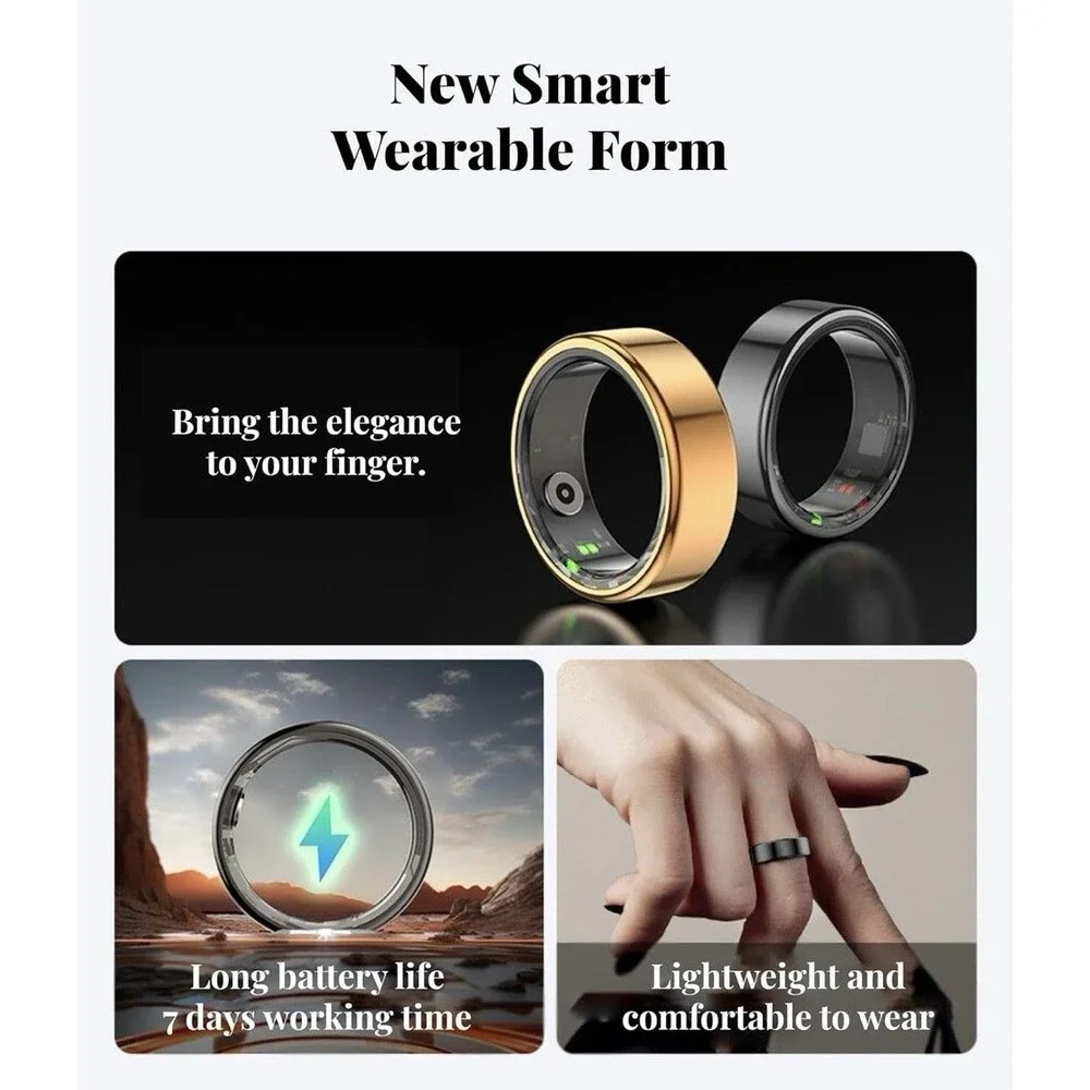 Smart Ring with Heart Rate, Blood Oxygen Monitoring–Multi-Sport Mode B10